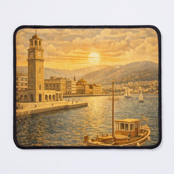 Item preview, Volos Hellas Vintage Travel Poster Illustration designed and sold by mythographiaart.