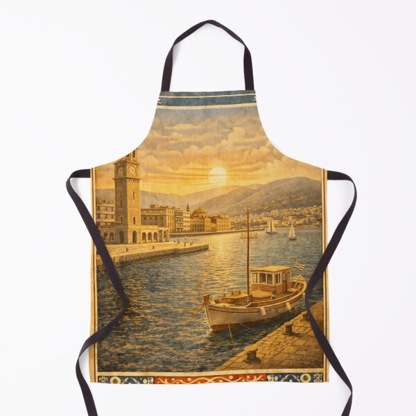 Item preview, Volos Hellas Vintage Travel Poster Illustration designed and sold by mythographiaart.