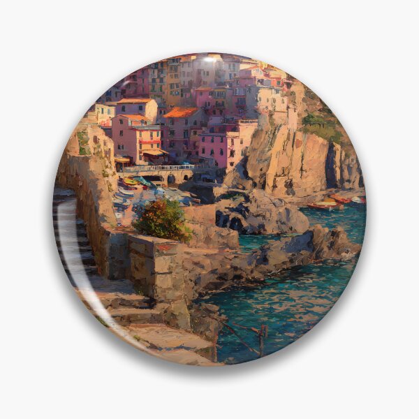 Item preview, Manarola Cinque Terre Italy Sunset Harbor Coastal Village Ligurian Sea designed and sold by daila70.