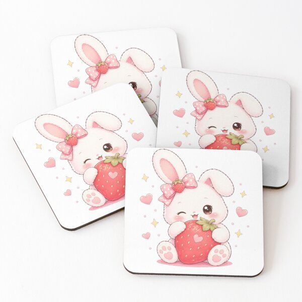 Item preview, Strawberry Bunny Cute Kawaii Rabbit Aesthetic Pastel Cute Animal designed and sold by Cute-Corne.