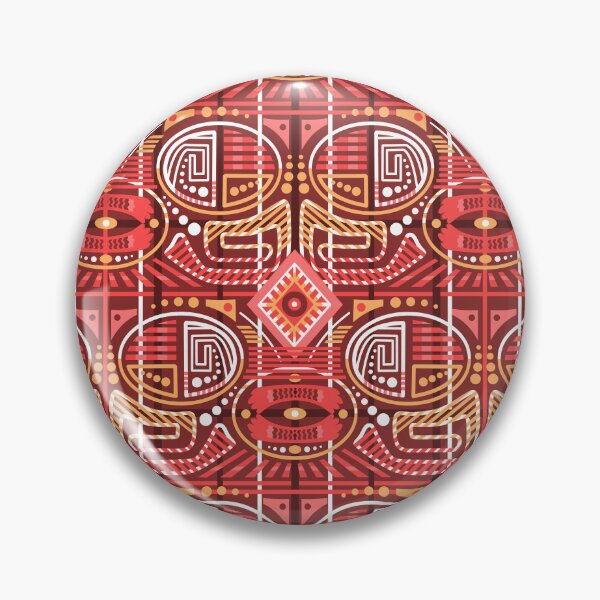 Item preview, Bold Ethnic Geometric Pattern – Red Tribal Seamless Design designed and sold by Skryp-art.
