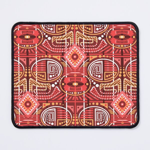 Item preview, Bold Ethnic Geometric Pattern – Red Tribal Seamless Design designed and sold by Skryp-art.