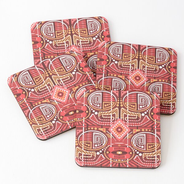 Item preview, Bold Ethnic Geometric Pattern – Red Tribal Seamless Design designed and sold by Skryp-art.