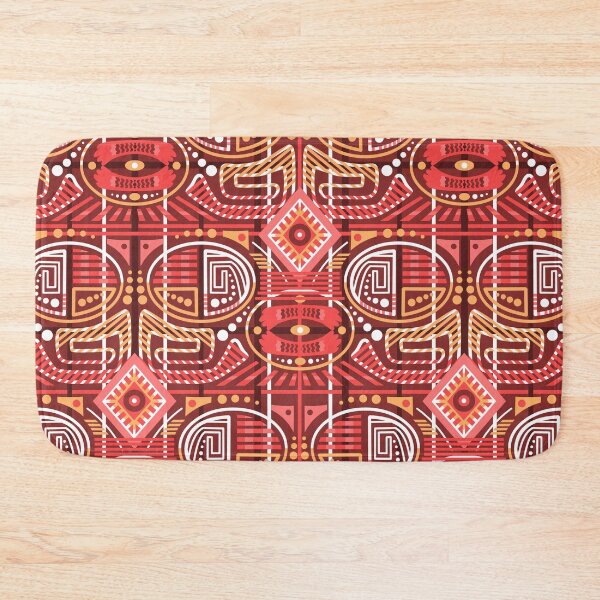Item preview, Bold Ethnic Geometric Pattern – Red Tribal Seamless Design designed and sold by Skryp-art.