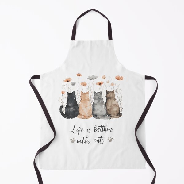 Item preview, Whimsical Watercolor Cats T-Shirt: "Life is Better with Cats" – Cute Back-View Feline Illustration designed and sold by Ashley critters.
