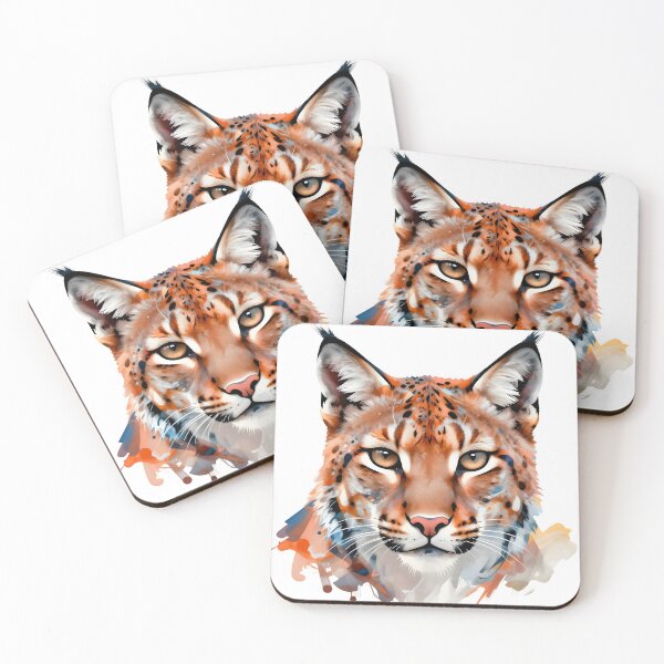 Item preview, Colorful watercolor abstract lynx head designed and sold by Ar0undTheW0rld.