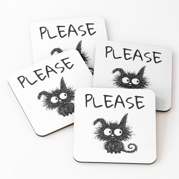 Item preview, Funny Black Cat – Please Mood | Doodle Cat Meme designed and sold by moodiecatshop.
