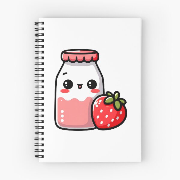 Item preview, Cute Strawberry Milk – Adorable Kawaii Drink Illustration designed and sold by BobaBunny76.