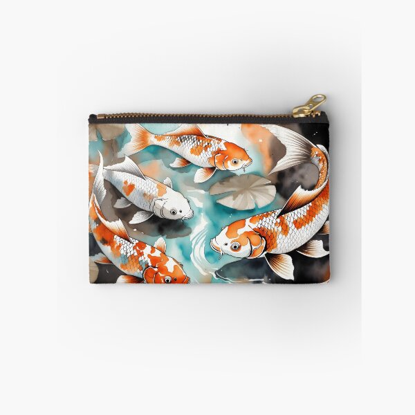 Item preview, Koi Fish Swirling Watercolor Japanese Ink Art designed and sold by ByteNomadShop.