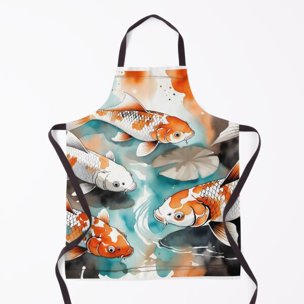Item preview, Koi Fish Swirling Watercolor Japanese Ink Art designed and sold by ByteNomadShop.