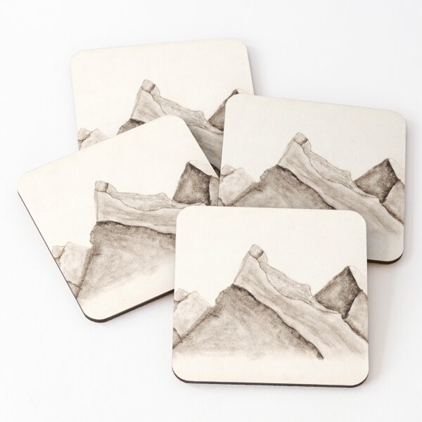 Item preview, Minimalist Mountain Range Hand-Drawn Charcoal Sketch designed and sold by artcloset-omkar.