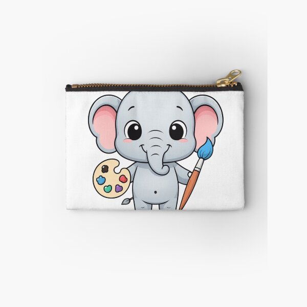 Item preview, Cute Baby Elephant Artist with Paintbrush designed and sold by ChannieCreate.