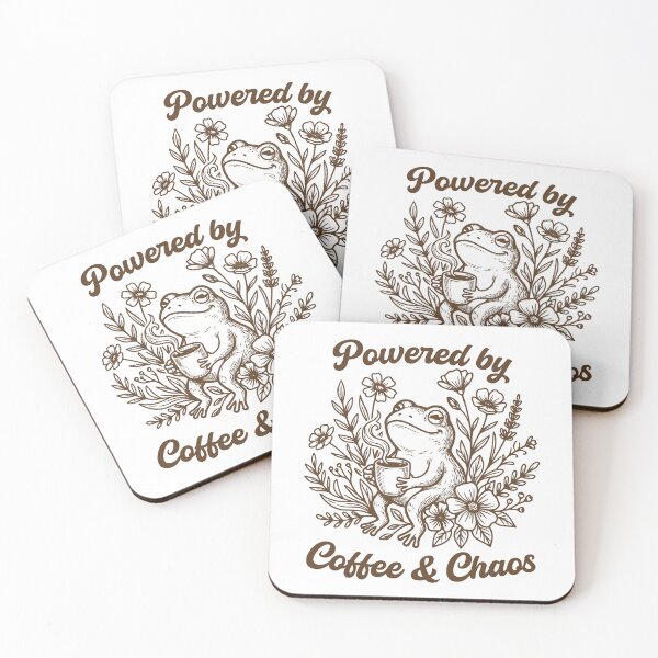 Item preview, Powered By Coffee and Chaos Funny Frog Coffee Lover designed and sold by gunaone-design.
