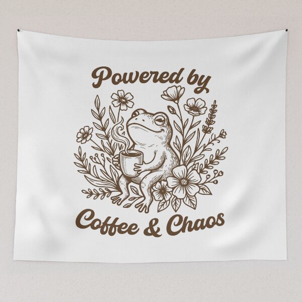Item preview, Powered By Coffee and Chaos Funny Frog Coffee Lover designed and sold by gunaone-design.