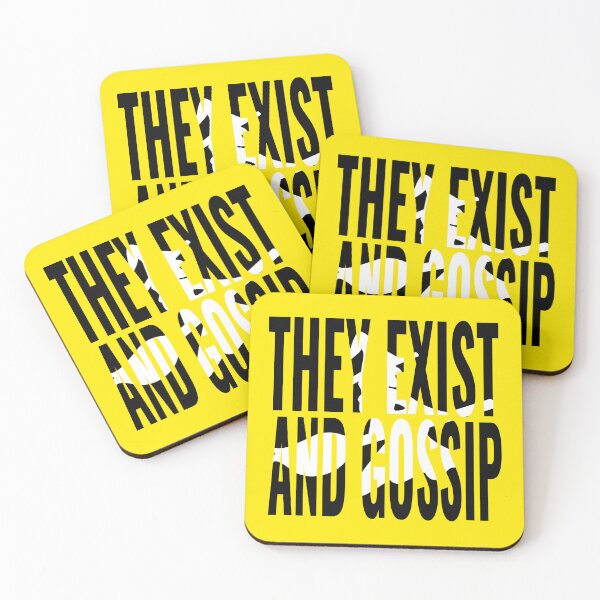 Item preview, They Exist and Gossip" – Bold Yellow Graphic Tee designed and sold by JR78.