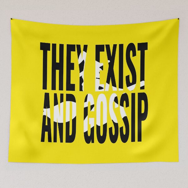 Item preview, They Exist and Gossip" – Bold Yellow Graphic Tee designed and sold by JR78.