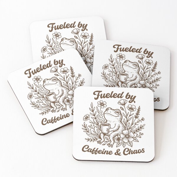 Item preview, Fueled by Caffeine and Chaos Funny Frog Coffee Lover designed and sold by gunaone-design.