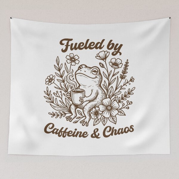 Item preview, Fueled by Caffeine and Chaos Funny Frog Coffee Lover designed and sold by gunaone-design.