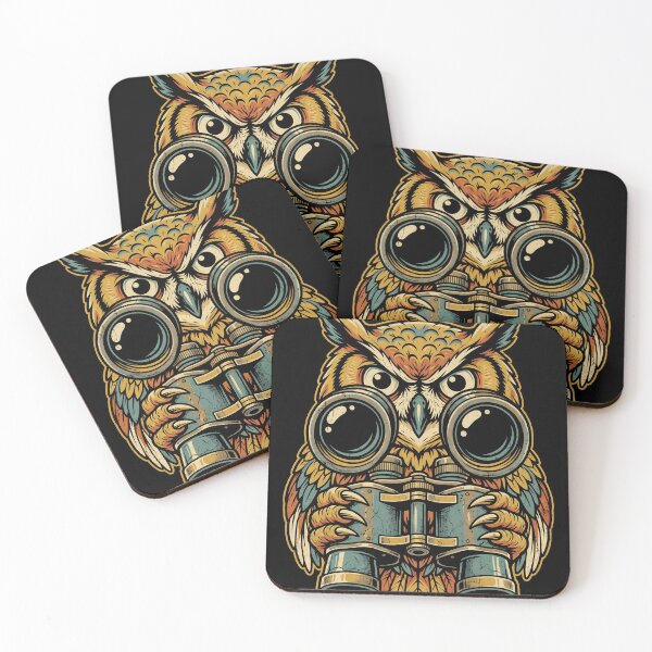 Item preview, Funny Birdwatching Owl with Binoculars | Vintage Retro Birder Humor designed and sold by PiotrT.