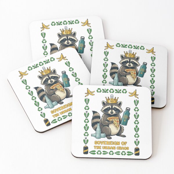Item preview, Raccoon King Eating Pizza Trash Sovereign designed and sold by TeeARTHY.