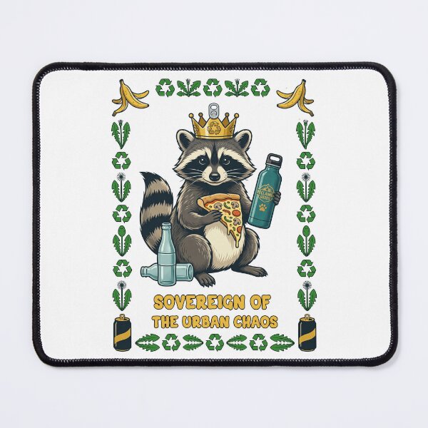 Item preview, Raccoon King Eating Pizza Trash Sovereign designed and sold by TeeARTHY.