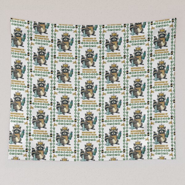 Item preview, Raccoon King Eating Pizza Trash Sovereign designed and sold by TeeARTHY.