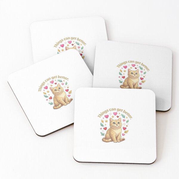 Item preview, Things can get better hopeful cat sticker designed and sold by wildbest.
