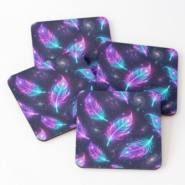 Item preview, Glowing Neon Magical Feathers Space Pattern designed and sold by TheCuriousPawn.