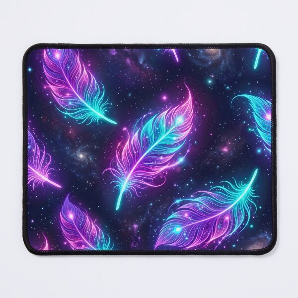 Item preview, Glowing Neon Magical Feathers Space Pattern designed and sold by TheCuriousPawn.