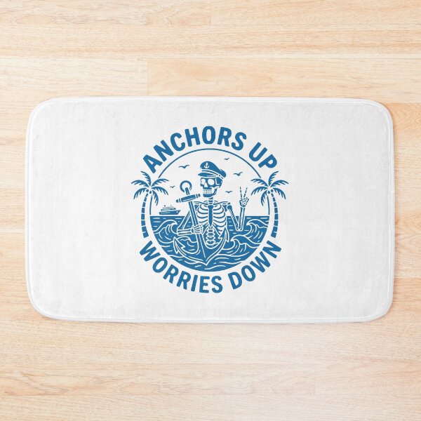 Item preview, Anchors Up Worries Down Caribbean Funny Cruise Tropical Skeleton Island Vibes Gift designed and sold by gunaone-design.