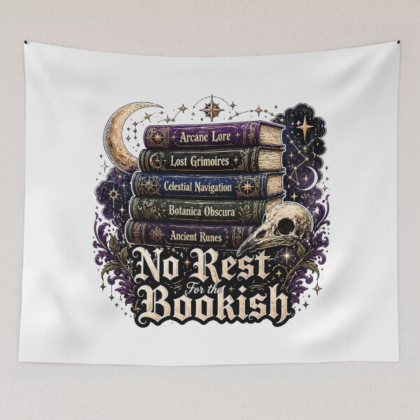 Item preview, No Rest For the Bookish Dark Academia | Mystical Books & Raven Skull designed and sold by chattsuede.