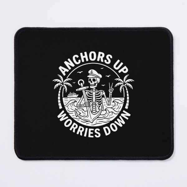 Item preview, Anchors Up Worries Down Caribbean Funny Cruise Tropical Skeleton Island Vibes Gift designed and sold by gunaone-design.