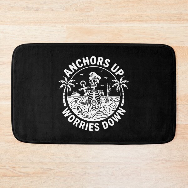Item preview, Anchors Up Worries Down Caribbean Funny Cruise Tropical Skeleton Island Vibes Gift designed and sold by gunaone-design.