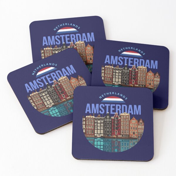 Item preview, Classic Amsterdam Netherlands City Skyline Circular Art designed and sold by LinaValearte.