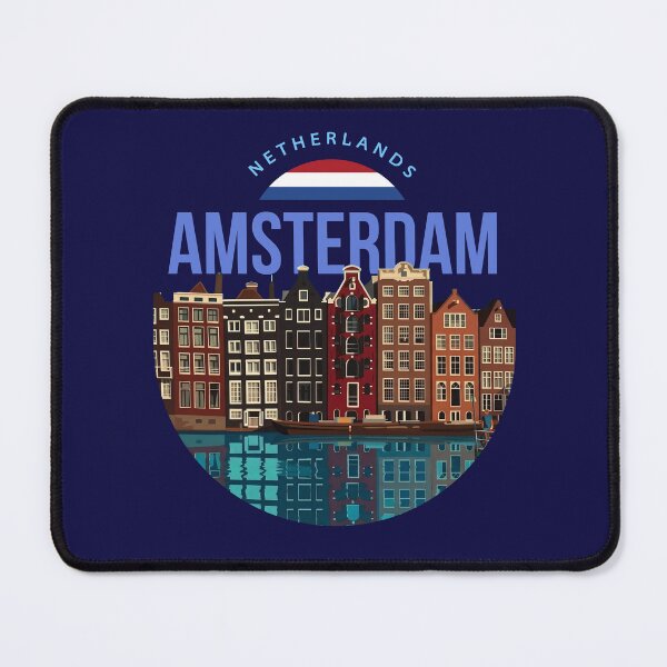 Item preview, Classic Amsterdam Netherlands City Skyline Circular Art designed and sold by LinaValearte.