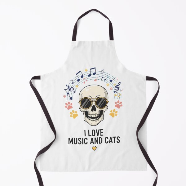 Item preview, Sunglasses Skull - I Love Music and Cats - Retro Musical Aesthetic designed and sold by Roland Art Store.
