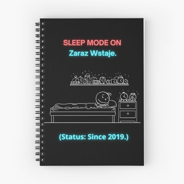 Item preview, Black SLEEP MODE ON Zaraz Wstaje - Funny Polinglish Polish Humor Alarm Clock Gift designed and sold by VibePolinglish.