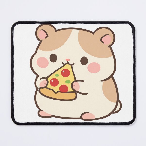 Item preview, Kawaii Hamster Eating Pizza Cute designed and sold by Owcomm.