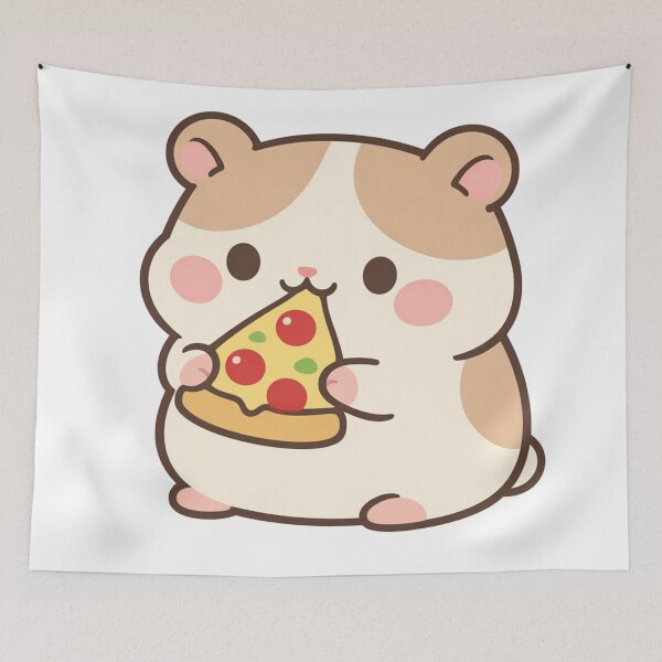 Item preview, Kawaii Hamster Eating Pizza Cute designed and sold by Owcomm.