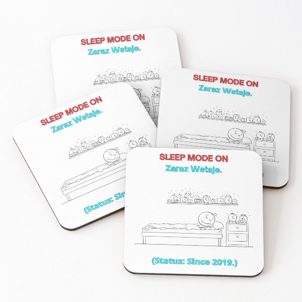 Item preview, White SLEEP MODE ON Zaraz Wstaje - Funny Polinglish Polish Humor Alarm Clock Gift designed and sold by VibePolinglish.