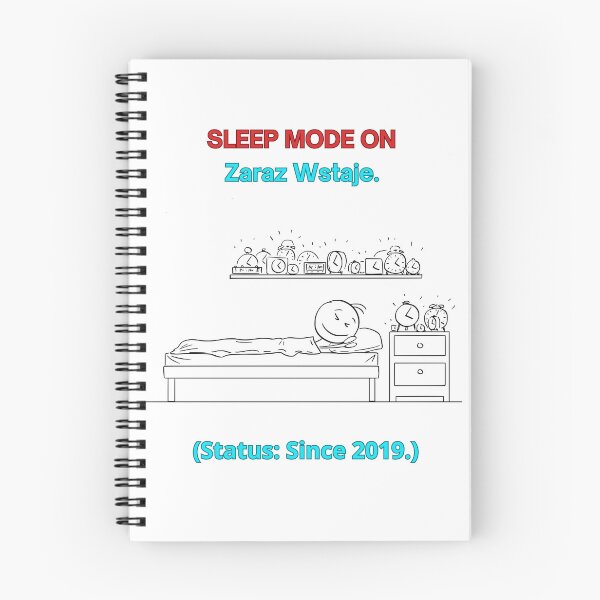 Item preview, White SLEEP MODE ON Zaraz Wstaje - Funny Polinglish Polish Humor Alarm Clock Gift designed and sold by VibePolinglish.