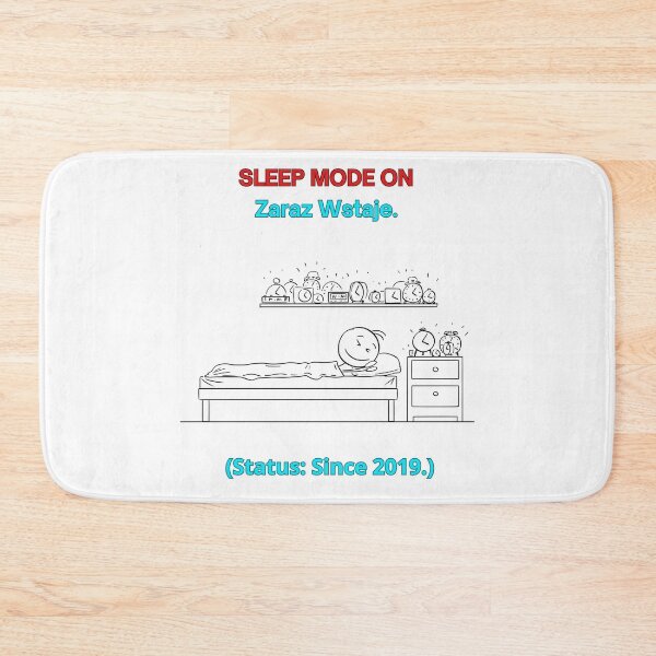 Item preview, White SLEEP MODE ON Zaraz Wstaje - Funny Polinglish Polish Humor Alarm Clock Gift designed and sold by VibePolinglish.