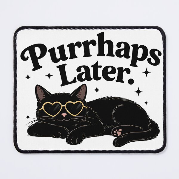 Item preview, Cool Black Cat in Heart Sunglasses – Aesthetic Night Vibes designed and sold by blankTeeShirt.