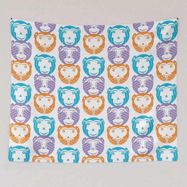 Item preview, Three Wise Monkeys – See No Evil Hear No Evil Speak No Evil Print designed and sold by Fabulosa Designs.