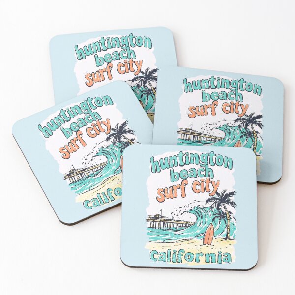 Item preview, Huntington Beach Surf City California Retro Beach Wave designed and sold by HowToCanadian.
