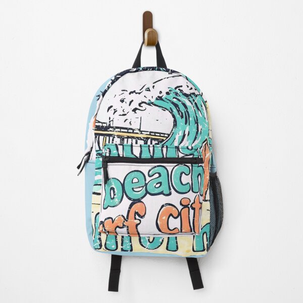 Item preview, Huntington Beach Surf City California Retro Beach Wave designed and sold by HowToCanadian.