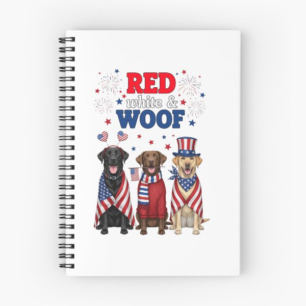 Item preview, Labradors Wearing Patriotic Flags Red White Woof designed and sold by TeeARTHY.