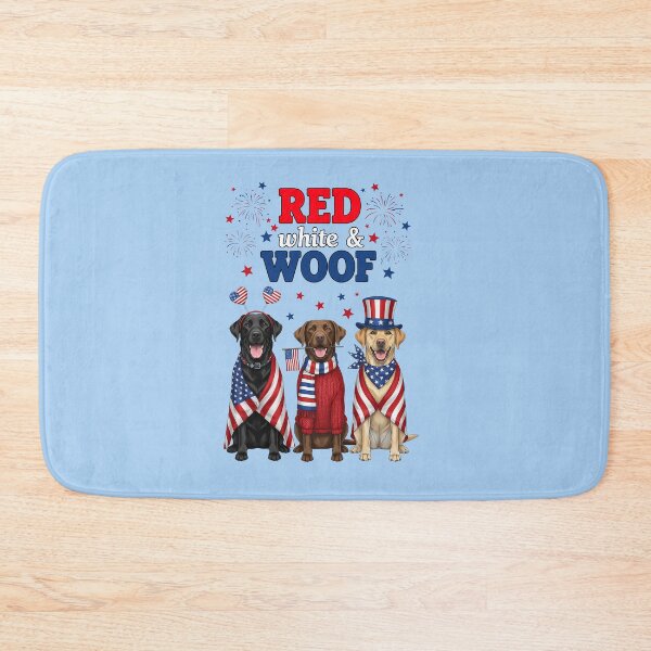 Item preview, Labradors Wearing Patriotic Flags Red White Woof designed and sold by TeeARTHY.