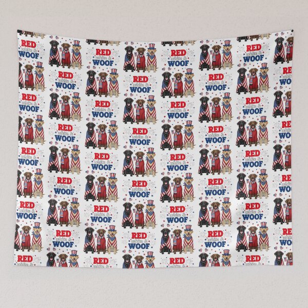 Item preview, Labradors Wearing Patriotic Flags Red White Woof designed and sold by TeeARTHY.