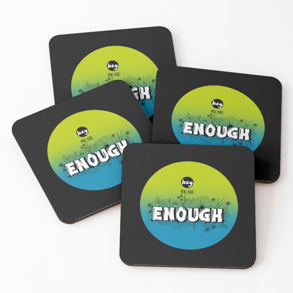 Item preview, You are enough – Button Design – Green Blue - motivational saying designed and sold by petraholzknecht.